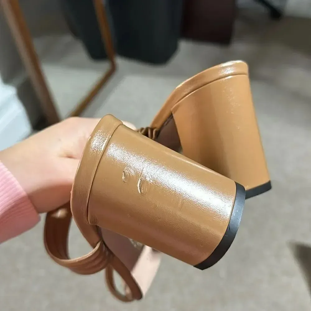 J.Crew Evelyn double-strap heels in leather